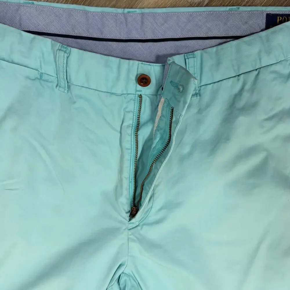Polo Ralph Lauren Classic Fit Chino Shorts Men’s 36 Aqua Blue Cotton 9”